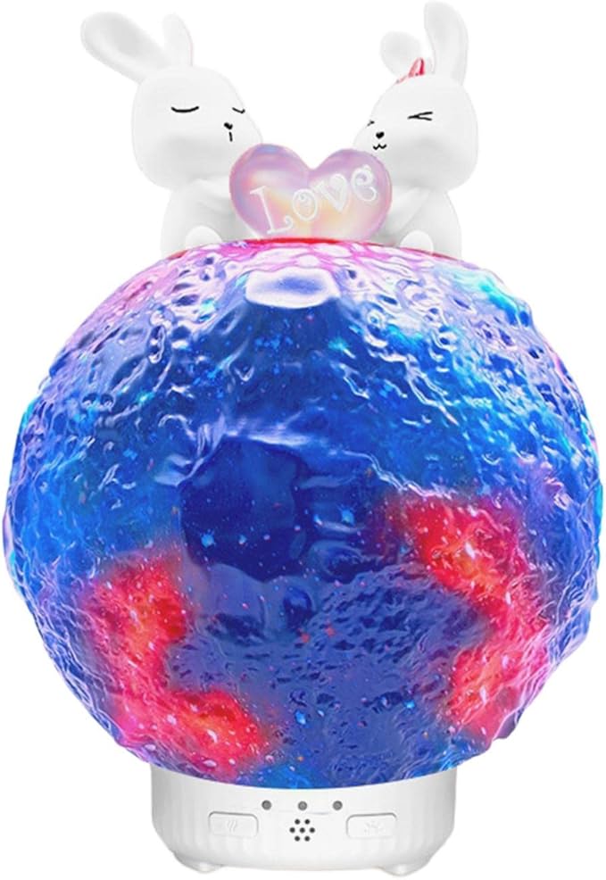 Essential Oil Diffuser, Mist Spray Silent Air Humidifier with Moon Statue for Bedside Office SPA Dorm Decor (Sky)