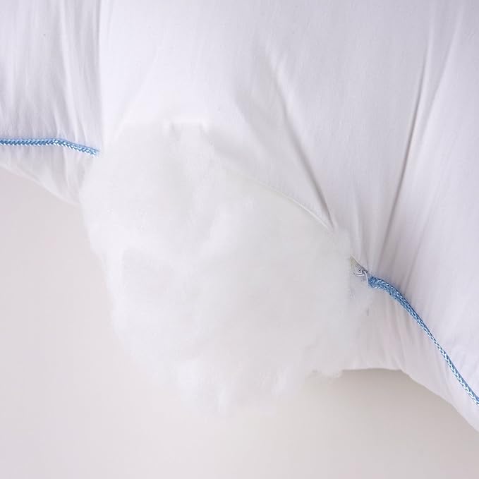 Pillows Set of 2, Fluffy Down Alternative Bed Pillow Cotton Cover, White, King Size 20x36