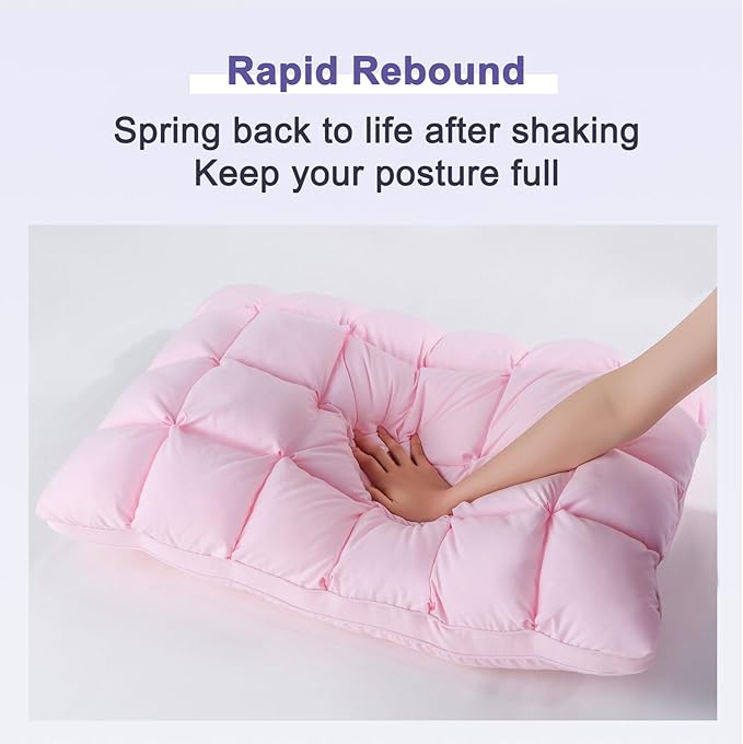 YOUR MOON Super Support Soft Down-Alternative Pillow Standard Size, Fluffy Soft Luxury Hotel Gel Sleeping Pillows, Bed Pillows for Side Sleepers(Pink)