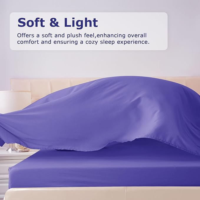 King Size Bed Sheet Set - 4 Piece Soft Microfiber Sheets with Deep Pockets, Cooling Technology, and Wrinkle-Free Pillowcase. Hotel-Quality, Durable Bedding, Very Peri