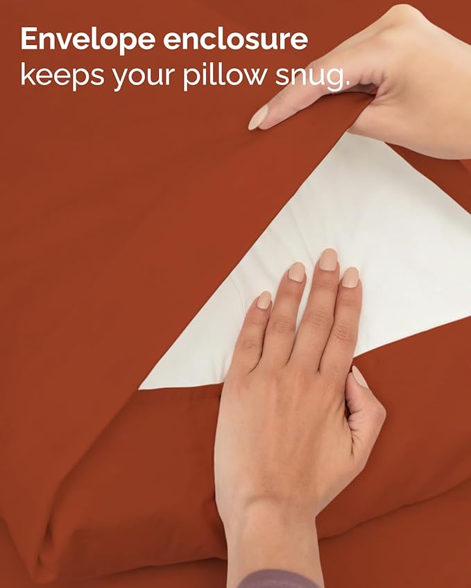 Twin XL 4 Piece Sheet Set - Comfy, Breathable & Cooling - Soft Hotel Luxury Bedding for Women, Men, Kids, Teens and Children - 1 Flat & 1 Fitted Sheet & 2 Pillowcases with Deep Pockets - Terracotta