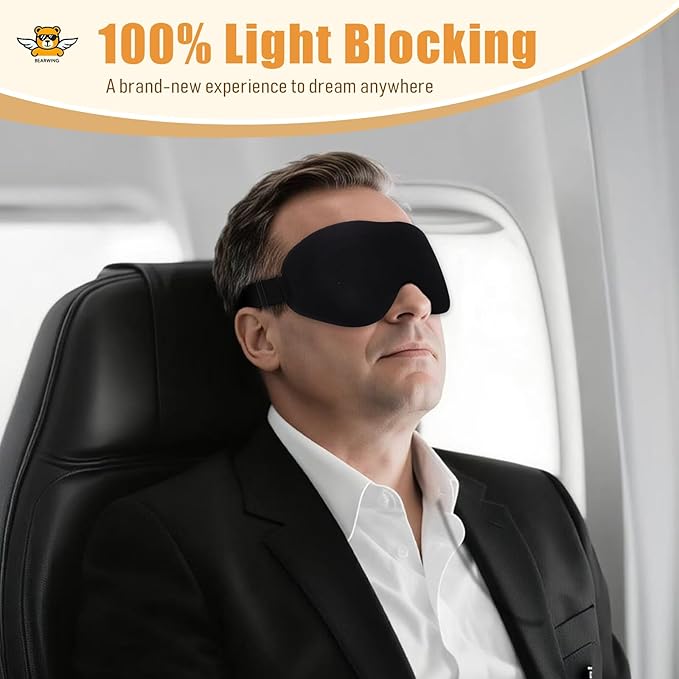 100% Light Blocking Sleep Mask with Storage Bag, Only 0.73oz Light Comfortable 3D Contoured Memory Foam, Blink Freely Eye Masks for Sleep, Travel, Nap, for Women, Purple