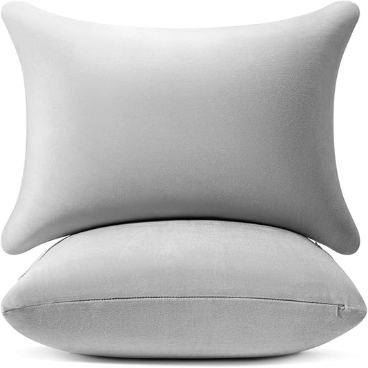 AM AEROMAX 12 × 20 Pillow Insert (Pack of 2) Memory Foam Lumbar Support Throw Pillow Sham Rectangular for Decorative Cushion Bed Couch Sofa Without Deform After Longtime Use(Grey)