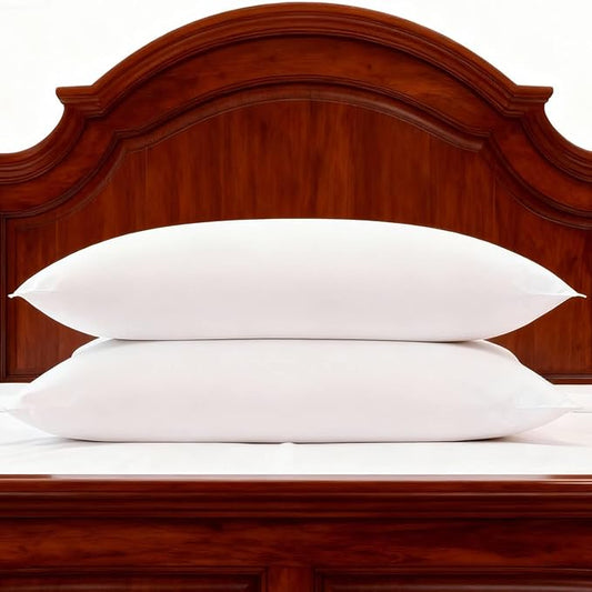 Bed Pillows Standard Size Set of 2 Medium Support Pillow for Stomach Side Back Sleeper Basic Soft Down Alternative White 20x26 inches