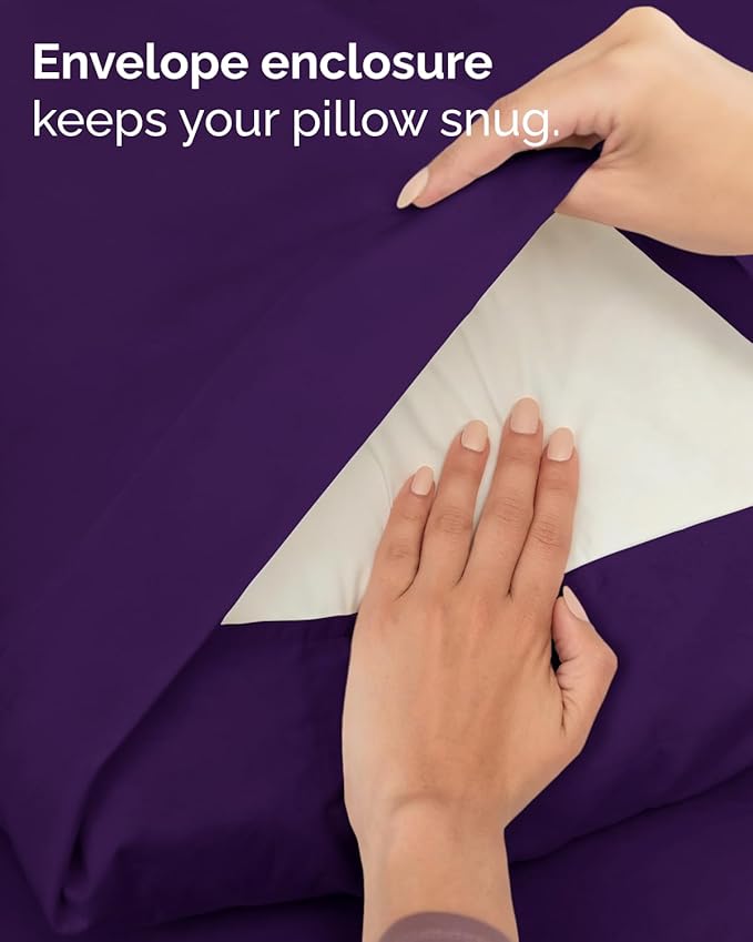 Twin XL 4 Piece Sheet Set - Comfy, Breathable & Cooling - Hotel Luxury Bedding for Women, Men, Kids, Teens & Children - 1 Flat & 1 Fitted Sheet & 2 Pillowcases w/ Deep Pockets - Wrinkle Free - Purple