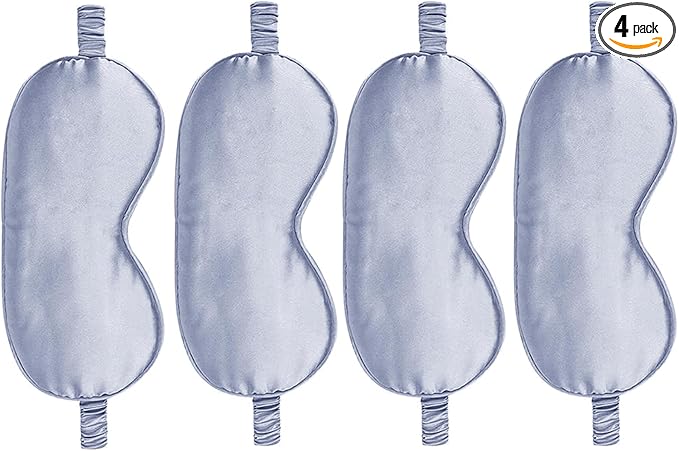 4PACK Sleep Masks Satin Eye Mask Silk Eyes Cover Silky Blindfold Blackout Eyeshade Soft Eyeshades Sleeping Covers Travel Nap