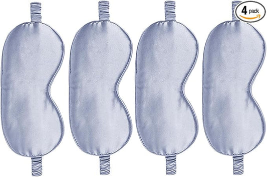 4PACK Sleep Masks Satin Eye Mask Silk Eyes Cover Silky Blindfold Blackout Eyeshade Soft Eyeshades Sleeping Covers Travel Nap