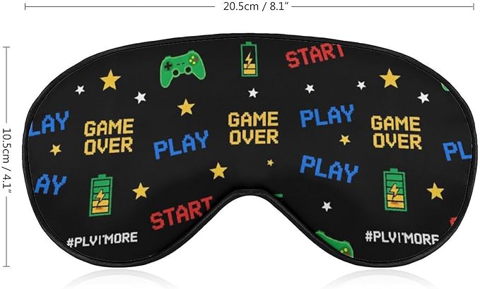 Kids Sleep Mask Game Video Games Boys Sleep Eye Mask Blindfold with Adjustable Strap Soft Eye Mask Sleep for Blocking Out Lights Game Room Decor