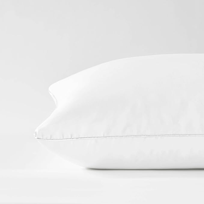 Saatva Down Alternative Pillow - Hypoallergenic Pillow with Plush & Airy Feel - Breathable Organic Cotton Cover - Standard Loft (4"-5") Microdenier Down Alternative - King (34"x16"), 1 Pack