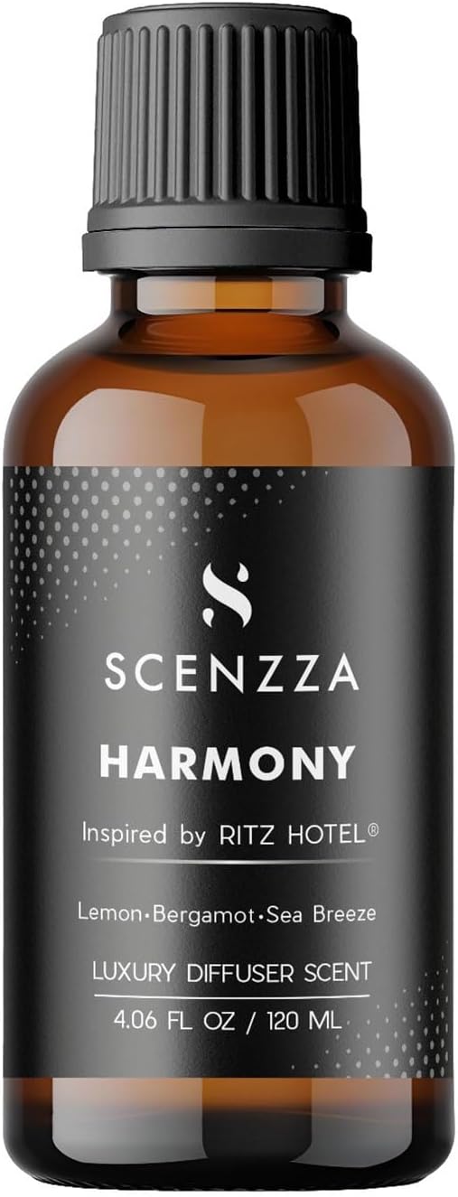 Harmony Diffuser Scent Inspired by The Ritz Carlton, Fresh Coastal Fragrance with Jasmine, Bergamot & Lemon, Luxury Scent Suitable for Ultrasonic and Waterless Diffusers - 120 Ml, 4.06 Fl Oz
