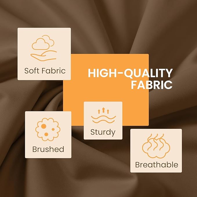 King Size 4 Piece Sheet Set - Comfy Breathable & Cooling Bed Sheets Set, Soft and Wrinkle Free, Deep Pockets, Easy & Secure Fit, Hotel Luxury Bedding for Women, Men - Oeko-Tex -Brown