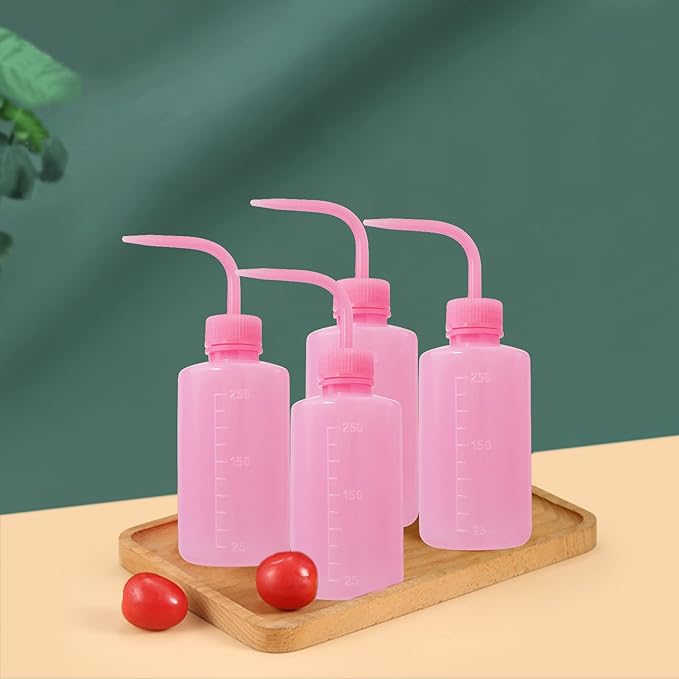 4 Packs Tattoo Wash Bottle Water Squirt Squeeze Diffuser Bottles (Pink, 250ml)