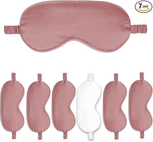 7PACK Satin Eye Mask Silk Sleep Masks Silky Blackout Eyes Covers Sleeping Blindfold Eyeshade Wedding Bridal Gift Travel Naps