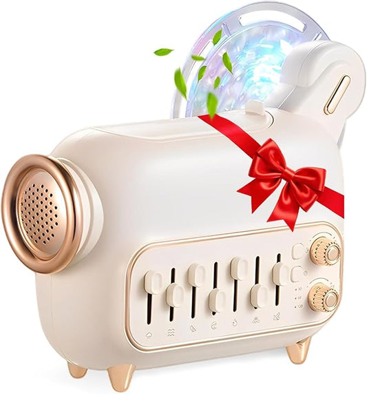 5-in-1 waterless Diffuser: Bluetooth Speaker, Humidifier, LED Night Light, White Noise & Nature Sounds. Auto Shut-Off. Aromatherapy Diffuser for Bedroom, Office, Yoga, Kids & Adults