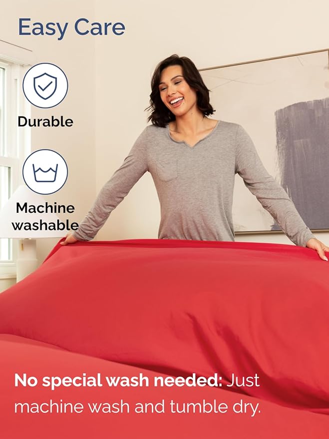 Extra Deep Cal King Sheet Set - 4 Piece Breathable & Cooling Bed Sheets - Easily Fits 18 to 24 inch Mattress - Ultra Soft, Wrinkle & Fade Free w/ Extra Deep Pockets - Comfy Hotel Luxury Bedding - Red