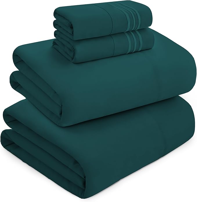 Mocassi Luxury California King 4-Piece Sheet Set - 1800 Premium Hotel Quality - Easy-Fit, Wrinkle, Fade Resistant Bed Sheets and Pillowcases - All Around Elastic Fitted Sheet, Deep Pocket, Marine Teal