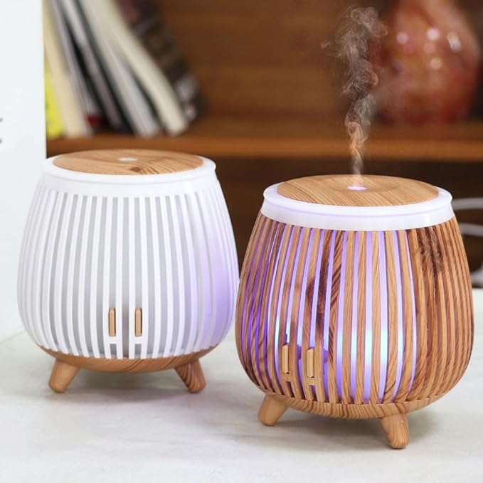 Essential Oil Diffuser and Humidifier with LED Mood Light, Quiet Ultrasonic-Aromatherapy Machine for Home Bedroom Office, Portable Air Freshener with Auto Shut-Off(Black)