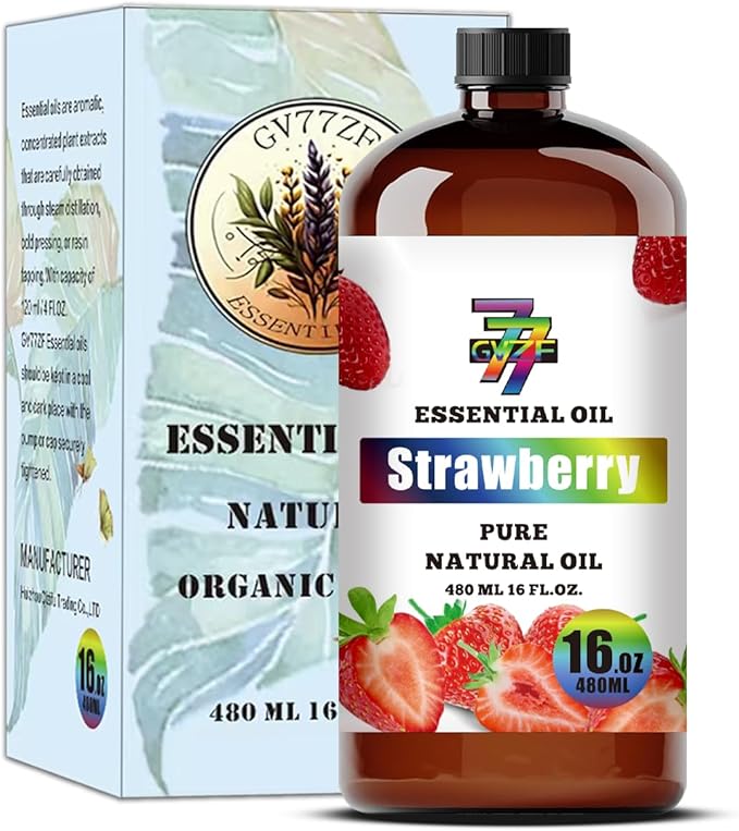 Strawberry Essential Oil - Strawberry Oils for Diffusers, Humidifiers, DIY Candles, Soap, Cleaning, Home, Office, Yoga, Massage, Gifts - 16 fl oz (480 ml) - GV77ZF