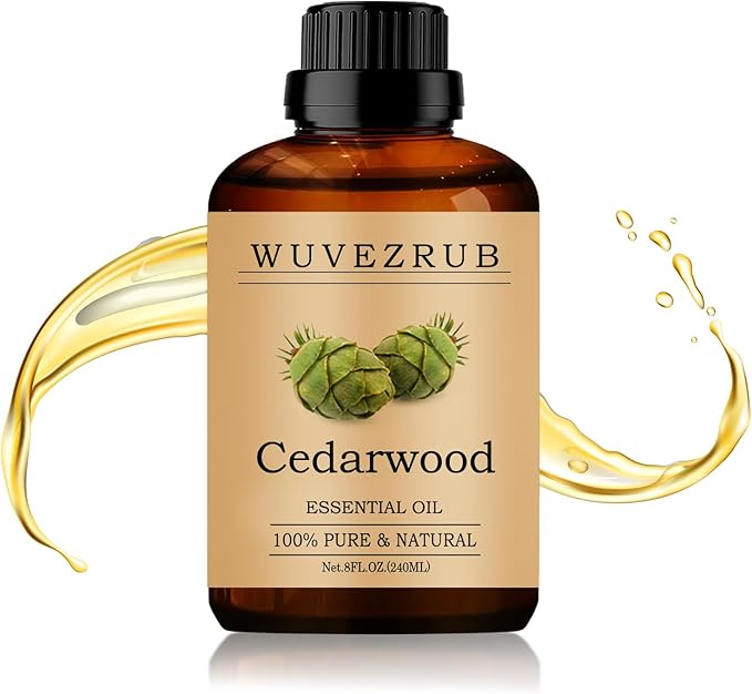 Cedarwood Essential Oil 240ML - 100% Pure and Natural Oils for Aromatherapy Diffuser - 8 Fl Oz/Cedarwood