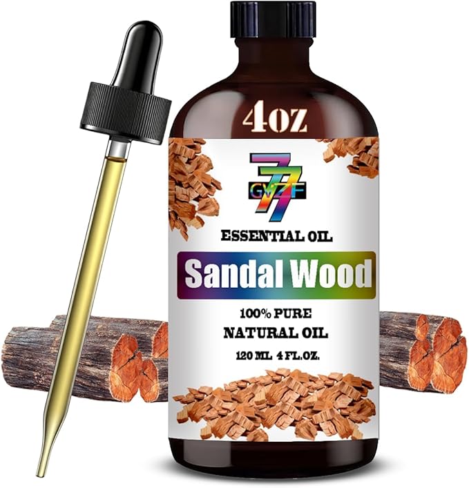 Sandalwood Essential Oil - Sandalwood Oils for Diffusers, Humidifiers, DIY Candles, Soap, Cleaning, Home, Office, Yoga, Massage, Gifts - 4 fl oz (120 ml) - GV77ZF