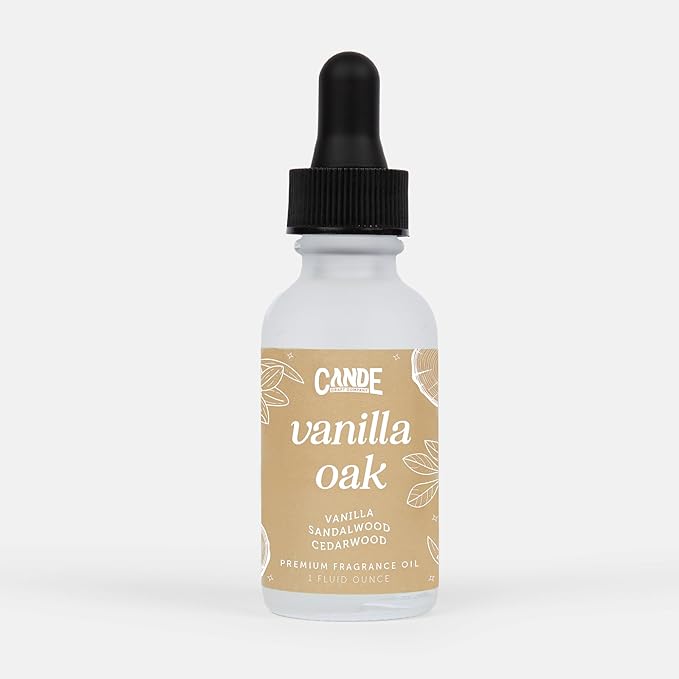 CANDECraftCo 1 Fl oz Fragrance Oils for Aromatherapy, Essential Oils for Home Diffusers, DIY Candle and Soap Making, DIY Scented Products (1 oz, Vanilla Oak)