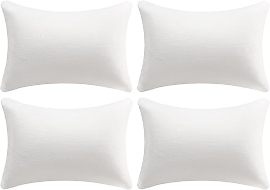AM AEROMAX 12 × 20 Throw Pillow (Pack of 4) Memory Foam Pillow Insert - Rectangular Bolster for Decorative Cushion Bed Couch Sofa - Non-Deforming Over Time