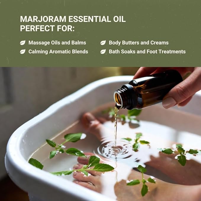 Marjoram Essential Oil - Aceite de Mejorana Direct from Egypt for Massage & Aromatherapy | Premium Therapeutic Grade (15ml)