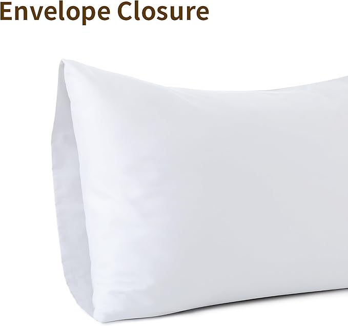 100% Egyptian Cotton Pillow Cases Set of 2,King Size 400 Thread Count Cooling Pillowcases,Soft and Breathable Pillow Covers with Envelope Closure,20x36 Inches,White