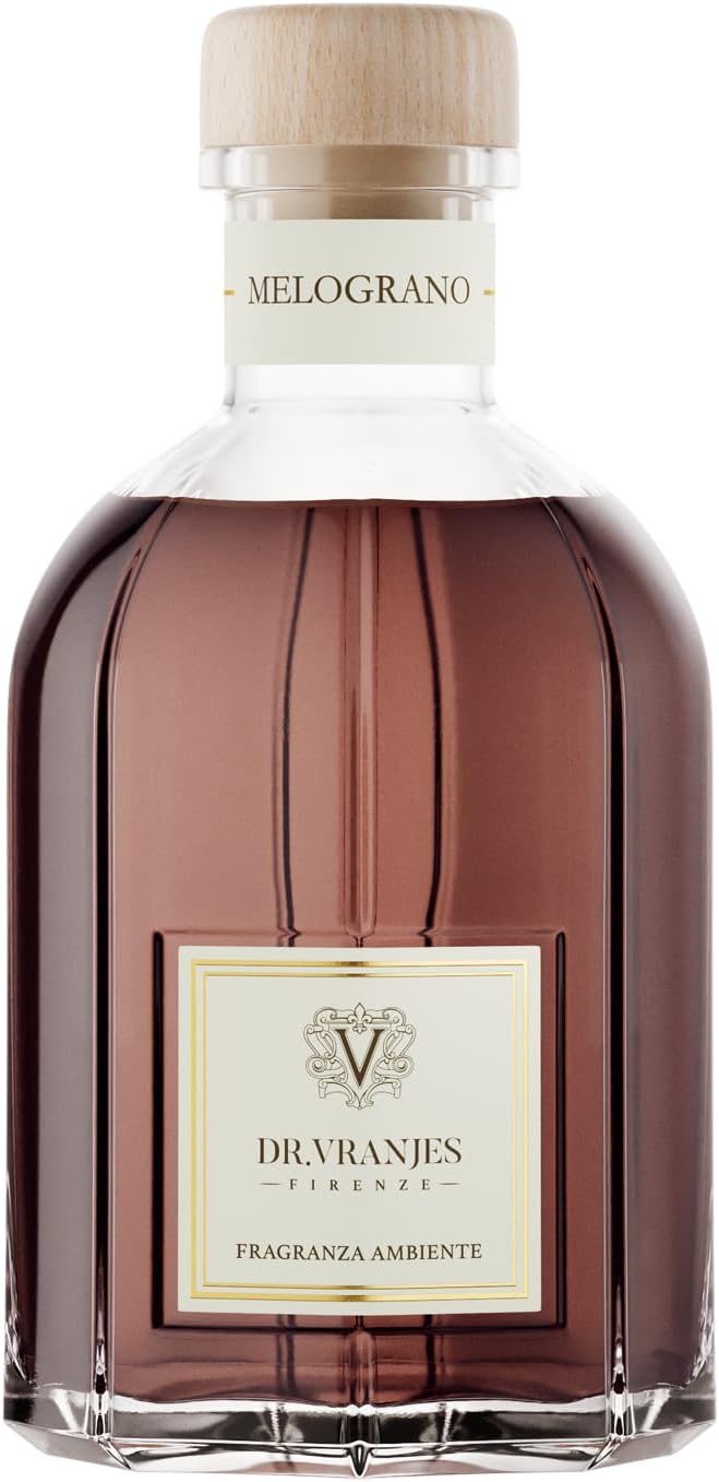 Dr. Vranjes - Melograno 500 ml Diffuser + Double Pack of White Sticks (3 Pieces Bundle) - Luxury Home Fragrance, Made in Italy, Main Scent: Fruity, Watermelon, Cassis, Red Grapes