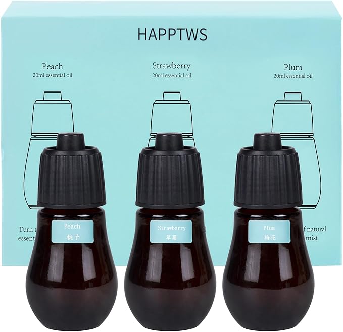 HAPPTWS Diffuser Oil Set (Peach, Strawberry, and Plum Blossom)