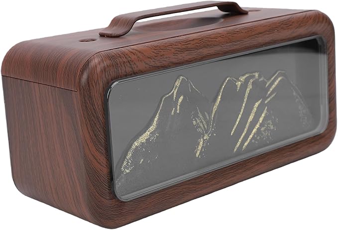RiToEasysports Essential Oil Diffuser, 600ml USB Humidifier with Adjustable Light and Dual Spray Modes for Bedroom and Office (Dark Wood Grain)