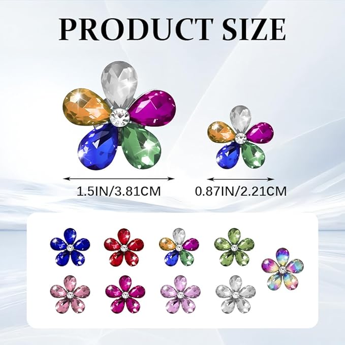 5PCS Bling Daisy Flower Car Air Vent Clips, Car Diffuser Vent Clip, Sparkling Crystal Rhinestone Cute Auto Air Conditioning Clamp, Diamond Air Outlet Clip Decor for Women Girls (Five Colours)