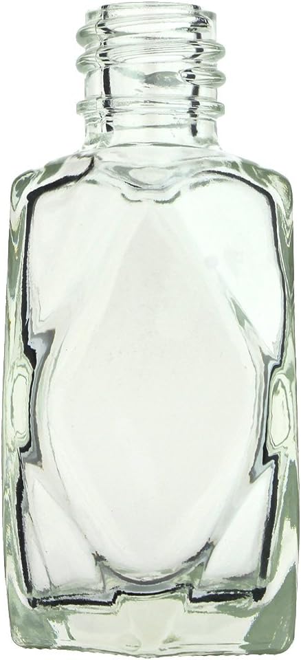 144-PIECE DIAMOND CUT 1/2 OZ 15ML EMPTY REFILLABLE CLEAR GLASS BOTTLES (Perfume, Essential Oils, Aromatherapy, Travel Kit)