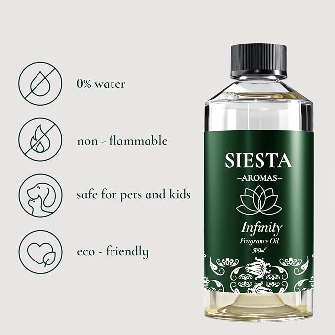 Hotel Waterless Diffuser Oil Scent Inspired by Prohygiene 500ML USA Made, Aroma Oils for Diffusers & Hotel Fragrance Oil for Aromatherapy, Bigger Bolder Long Lasting Scent Infinity 500ML