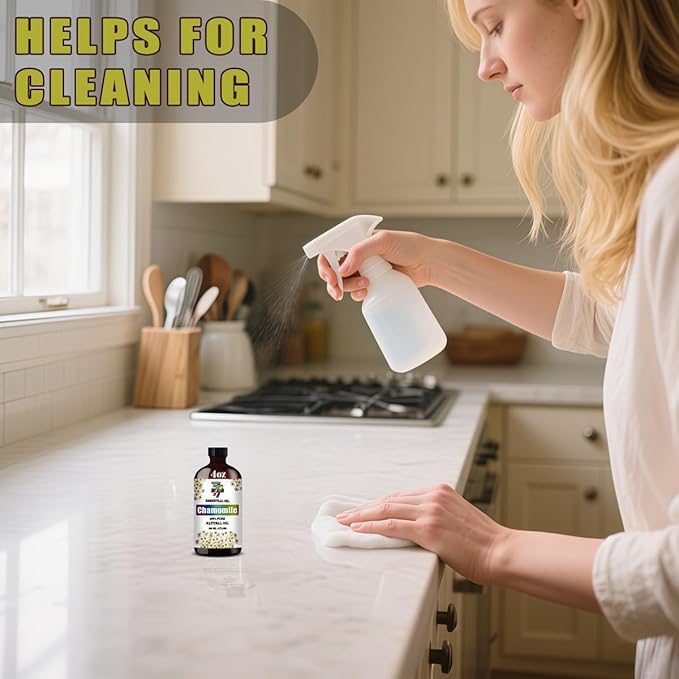 Chamomile Essential Oil - Chamomile Oils for Diffusers, Humidifiers, DIY Candles, Soap, Cleaning, Home, Office, Yoga, Massage, Gifts - 4 fl oz (120 ml) - GV77ZF