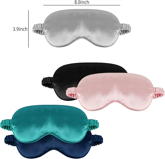 1 Pack Sleep Mask, Silk Eye Mask with Elastic Strap, Breathable Eye Mask for Sleeping,Travel, Girls, Women, Men (Grey)
