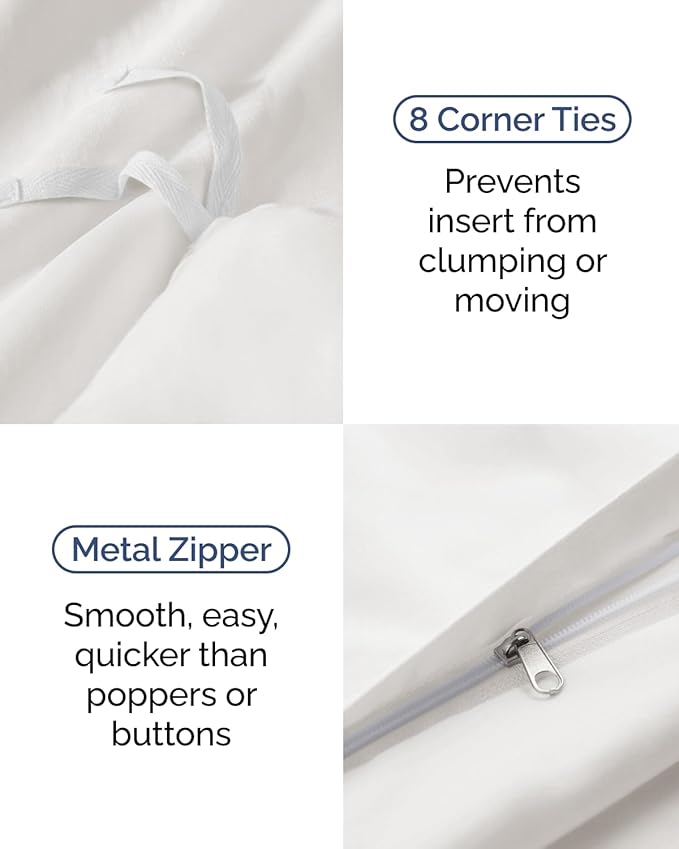 Duvet Cover Twin/Twin XL Size Set - Extra Soft Twin/Twin XL Duvet Cover 68" x 90" with 1 Pillow Sham - Hotel Luxury, Easy Care, Fade Free w/ Zipper Closures & Ties - Comfy & Breathable (Antique White)