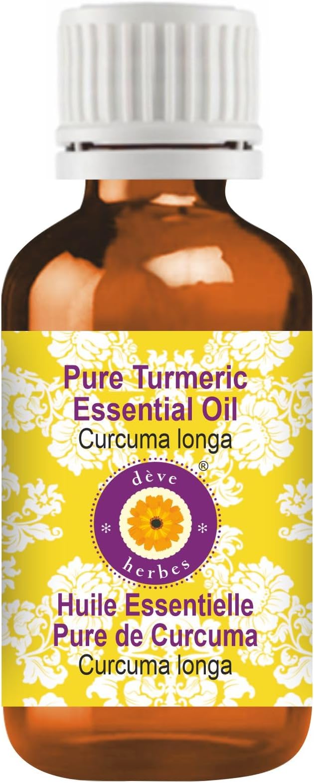 dève herbes Turmeric Essential Oil (Curcuma Longa) Pure | Non-Sticky | Non-Greasy | Lightweight | Men & Women | All Skin Types | Steam Distilled 30ml (1 oz)