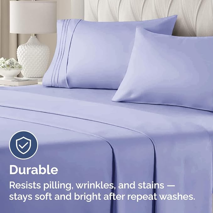 Standard Pillow Cases Set of 4 - Ultra Soft Hotel Quality Pillowcase Covers - Comfy Bedding for Women, Men, Kids & Teens - Machine Washable Pillow Protectors - 4 Piece Set - Standard Size Lavender