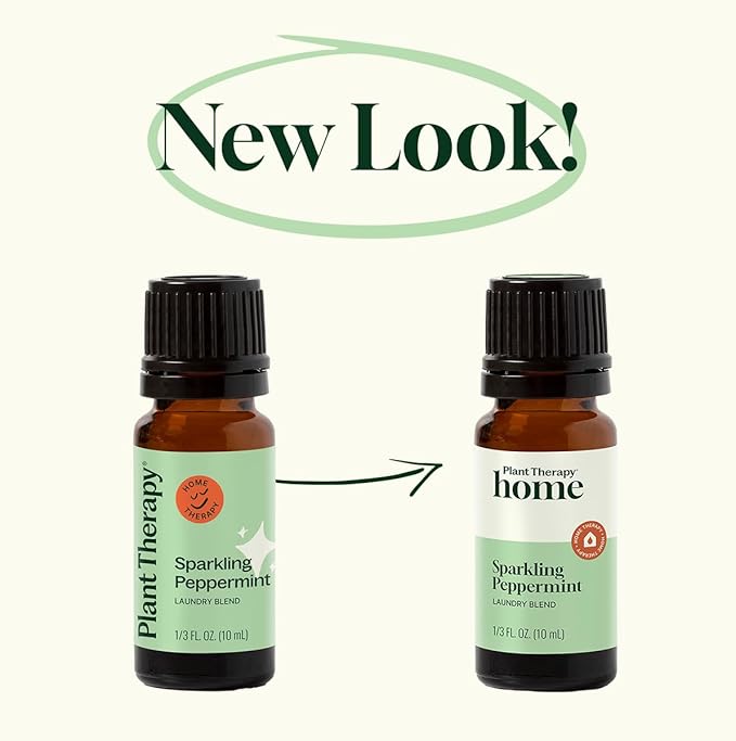 Plant Therapy Home Sparkling Peppermint Laundry Essential Oil Blend 10 mL (1/3 oz), 100% Pure & Undiluted, Fresh Minty Scent for Washer & Dryer, Natural Laundry Scent Booster