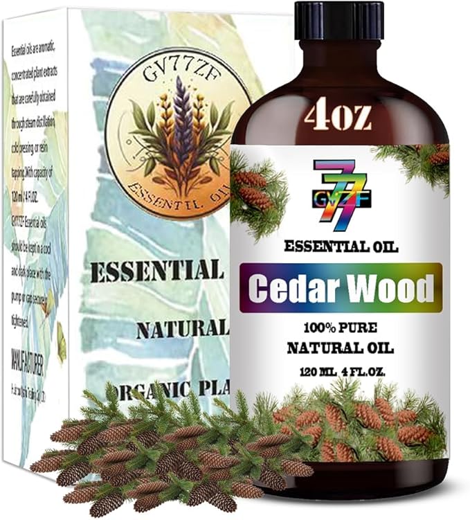 Cedarwood Essential Oil - Cedarwood Oils for Diffusers, Humidifiers, DIY Candles, Soap, Cleaning, Home, Office, Yoga, Massage, Gifts - 4 fl oz (120 ml) - GV77ZF