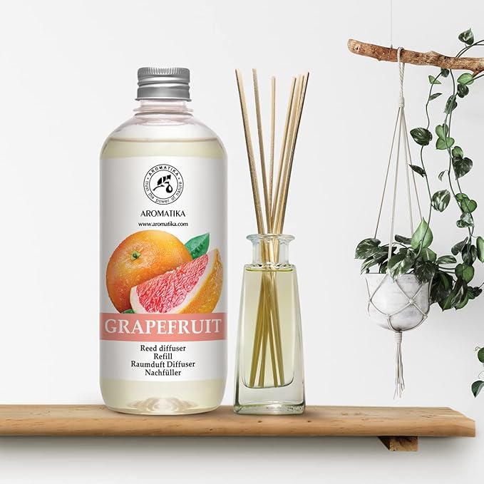Reed Diffuser Oil Refill Grapefruit 17.0 Fl Oz (500ml) - Intensive & Long Fragrance for Room - Lasting Natural Room Scent - Refill for Office - Boutique - Restaurant - Aromatherapy