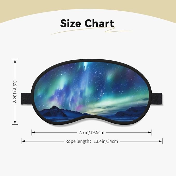 Northern Lights Sleep Mask for Women Men Soft Travel Eye Mask with Adjustable Straps Sleeping Eye Shade Cover for Travel Yoga Nap Sleeping