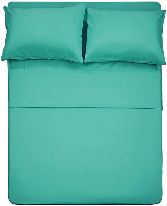 Best Season 4 Piece Bed Sheet Set (Queen Size Turquoise) 1 Flat Sheet,1 Fitted Sheet and 2 Pillow Cases,100% Brushed Microfiber 1800 Luxury Bedding,Deep Pockets,Extra Soft & Fade Resistant