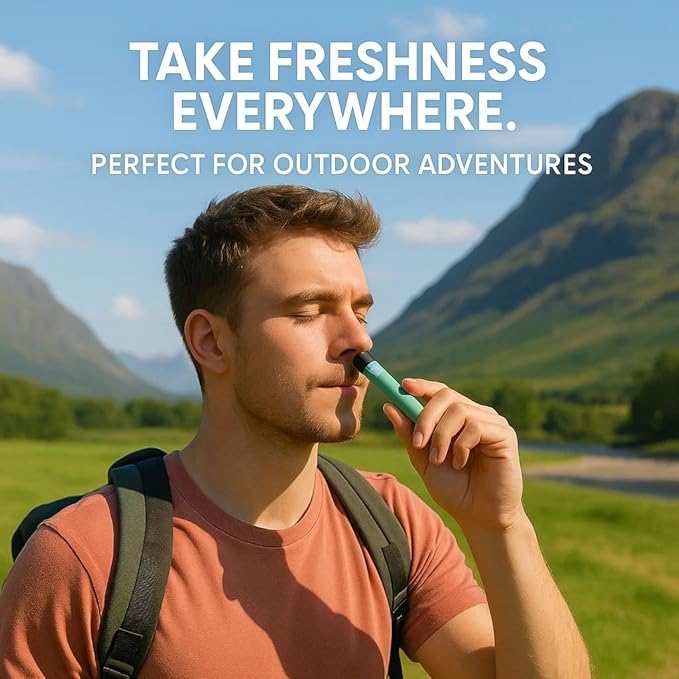 Naz Menthol Herbal Nasal Stick - Spearmint, Camphor, Eucalyptus Extracts w/Vapor Electric Nasal Inhaler for Aromatherapy, ICY Refreshing & Instant Focus Herbal Diffuser Pen - 3Pak
