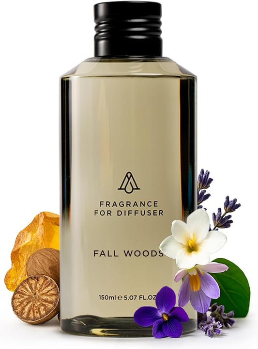 AromaPlan Hotel Scents Fall Woods 5 Fl Oz (148ml), Home Luxury Aroma & Hotel Fragrance Diffuser Oil- Hotel Diffuser Oil for Aromatherapy- USA Made, Bigger Bottle, Bolder Aroma & Longer Lasting