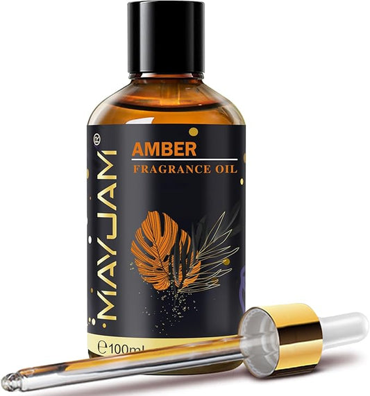 Amber Fragrance Oil Essential Oil, MAYJAM 3.38FL.OZ Amber Oil for Diffusers for Home, Long Lasting Scented Oils for Soap Candle Making - 100ML