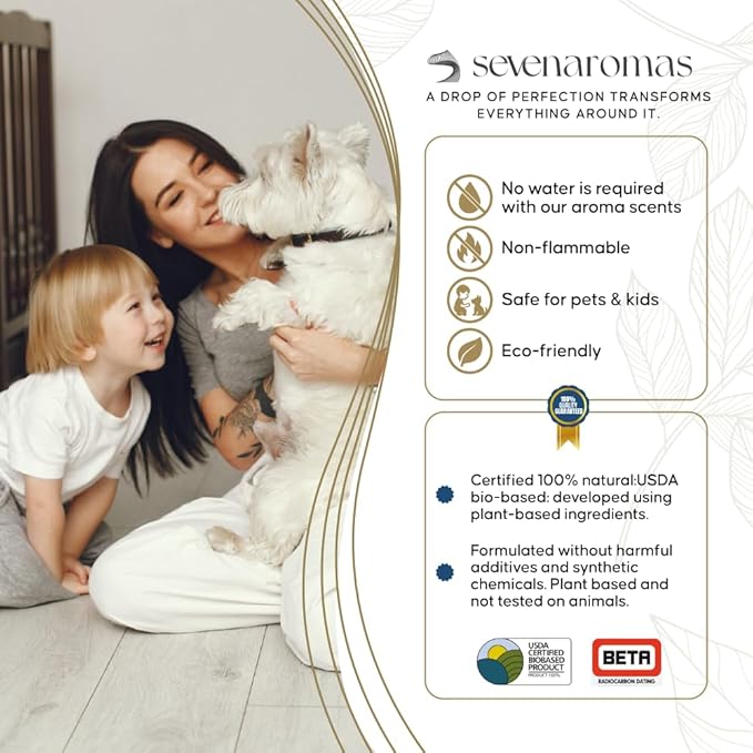 SevenAromas Hotel Scent Diffuser Oil, Luxury Hotel-Inspired Essential Oil for Aromatherapy & HVAC Diffusers – Premium Dropper Bottle - 45 ml 1.52 FL oz (Santorini)
