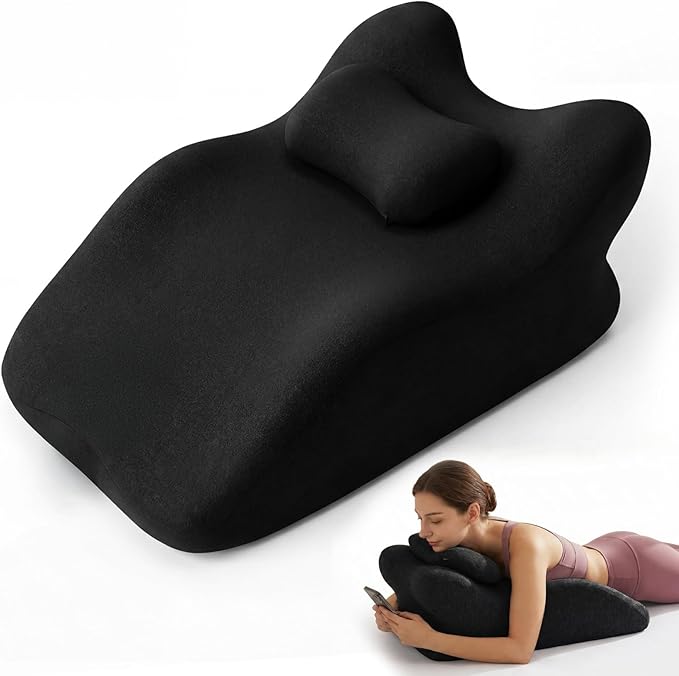 Memory Foam Ergonomic Wedge Pillow for Sleeping, Acid Reflux & Snoring Relief, 27°Angle Perfect Position Wedge Pillow with Washable Cover, Comfort Support for Waist, Neck & Back