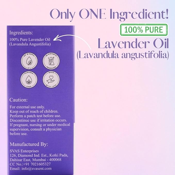 100% Pure Lavender Oil | Calming Sleep Support, Relaxing Aromatherapy Oil for Stress Relief, Skin & Hair Care, Undiluted Therapeutic Grade – 1 fl oz, 30 ML